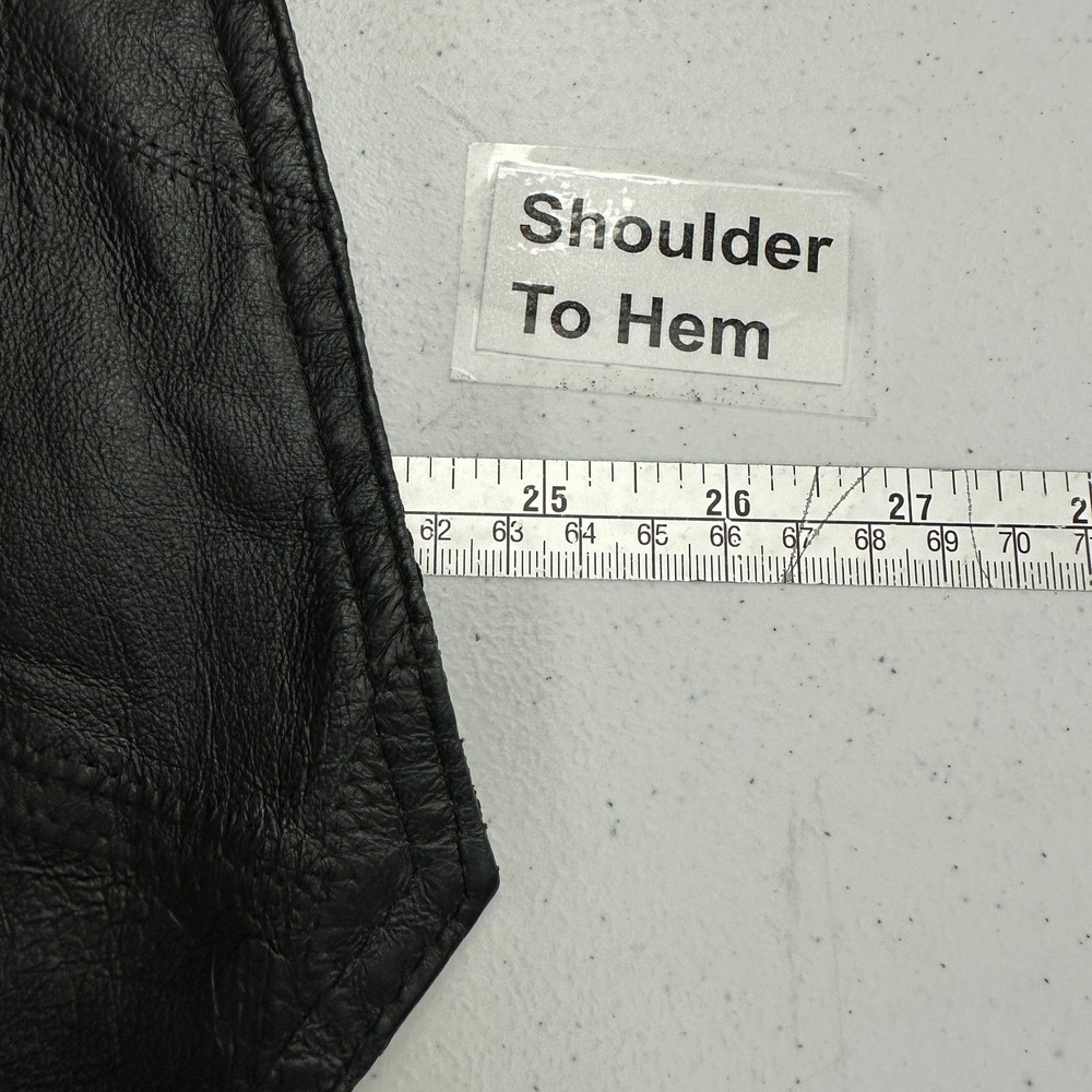 Navarre Leather Mens Leather Vest Sz L Christian Biker Patchwork Genuine Leather - Picture 6 of 7
